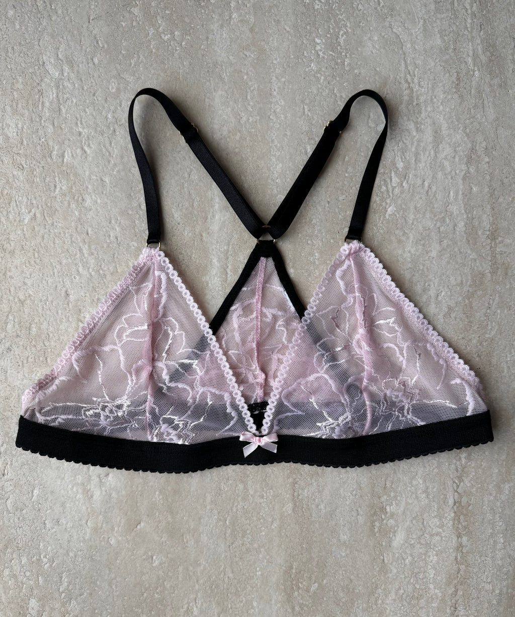 Bralette de encaje Pink + Black
